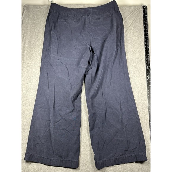 J. Jill Pants Cropped Black Blue‎ Stretch Cotton Side Zip Petite Sz 16P - Picture 4 of 7